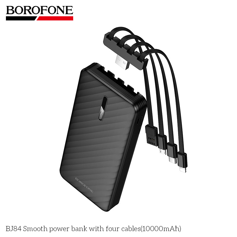 BOROFONE BJ84 Smooth Power Bank with 4 Cables(10000mAh)