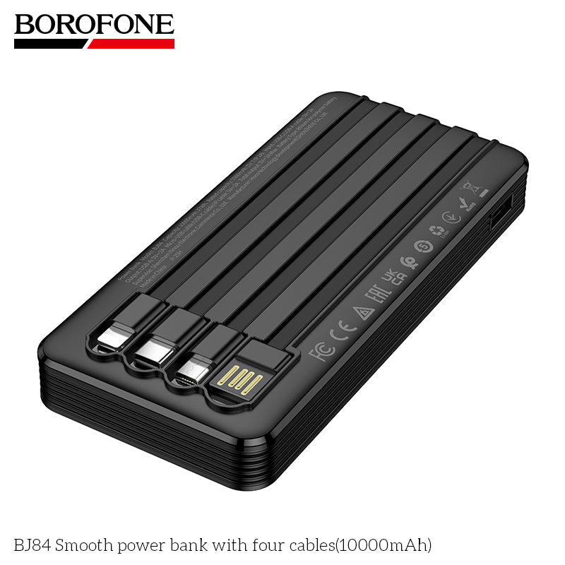 BOROFONE BJ84 Smooth Power Bank with 4 Cables(10000mAh)