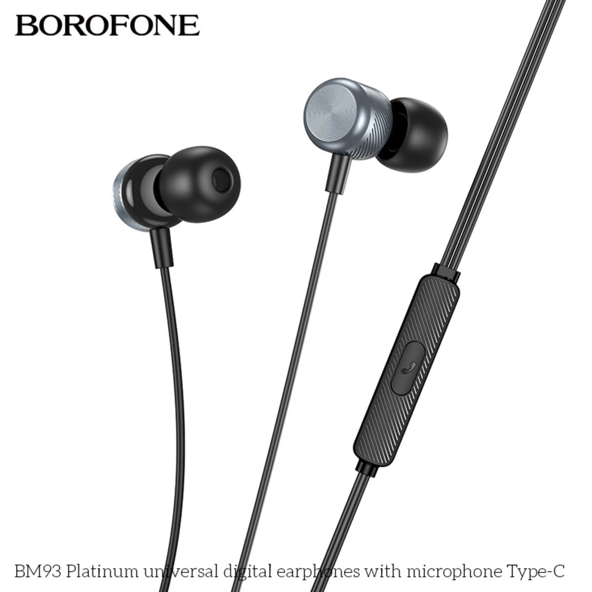 BOROFONE BM93 Type-C Platinum Universal Digital Earphones with Microphone