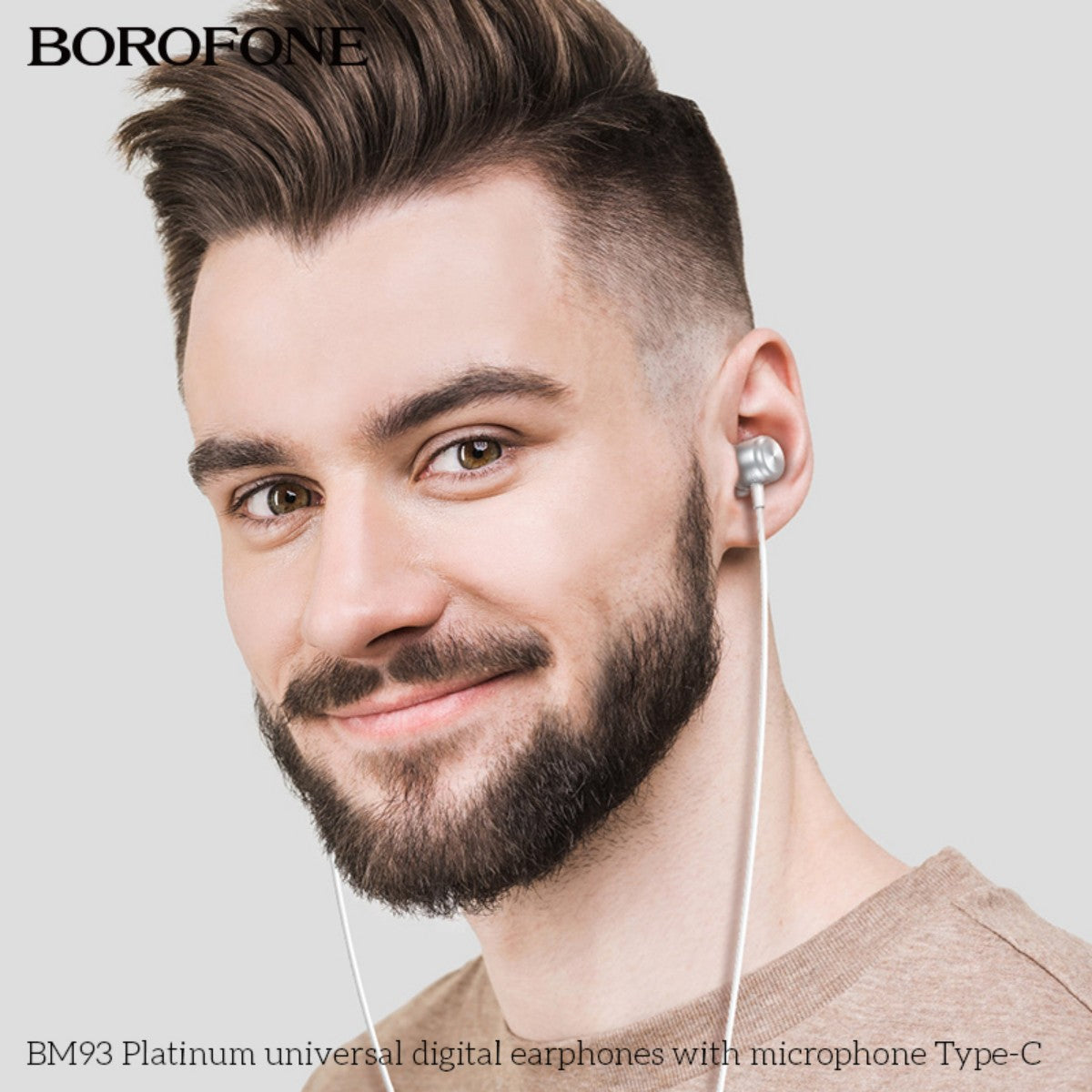 BOROFONE BM93 Type-C Platinum Universal Digital Earphones with Microphone