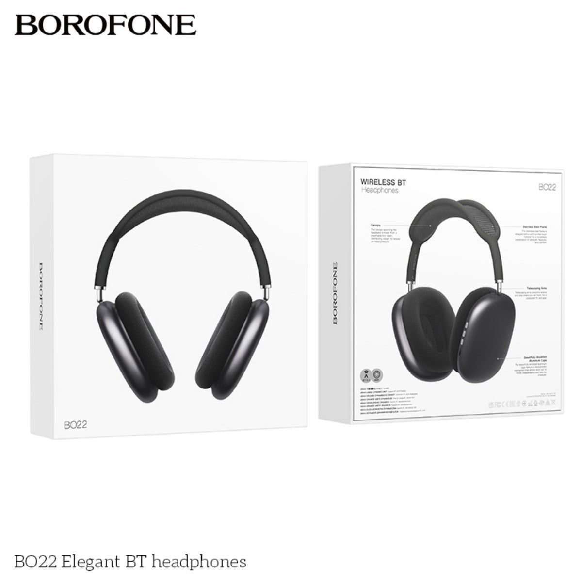BOROFONE BO22 Elegant Bluetooth Headphones Grey