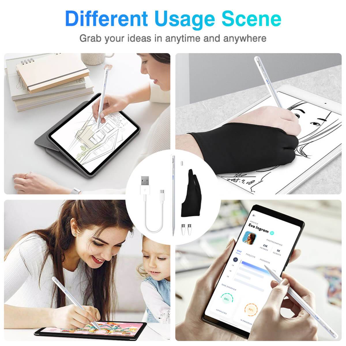 BP17-BL Type-C Bluetooth Universal Stylus Pen - Hugmie