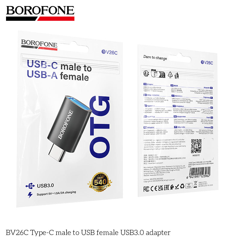 BOROFONE BV26C Type-C Male to USB Female USB3.0 Adapter