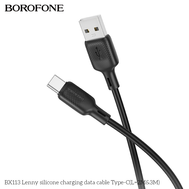 BOROFONE BX113 Lenny Silicone USB-A to Type-C Charging Data Cable