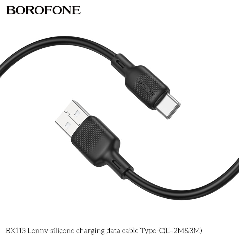 BOROFONE BX113 Lenny Silicone USB-A to Type-C Charging Data Cable