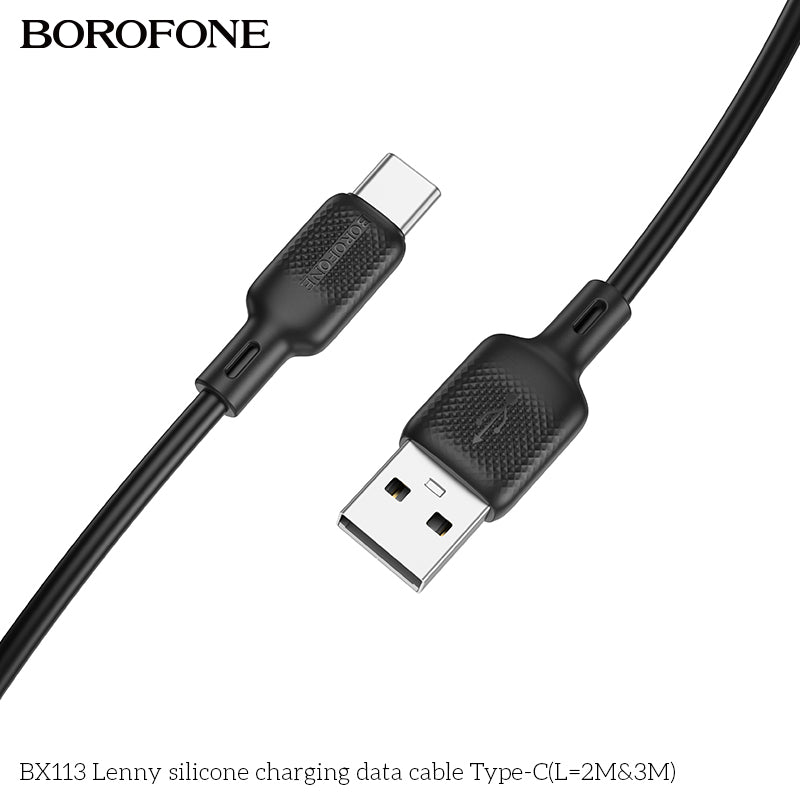 BOROFONE BX113 Lenny Silicone USB-A to Type-C Charging Data Cable