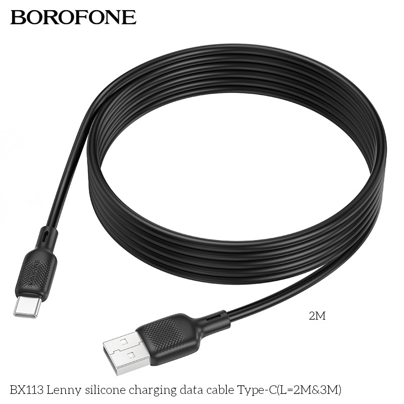 BOROFONE BX113 Lenny Silicone USB-A to Type-C Charging Data Cable