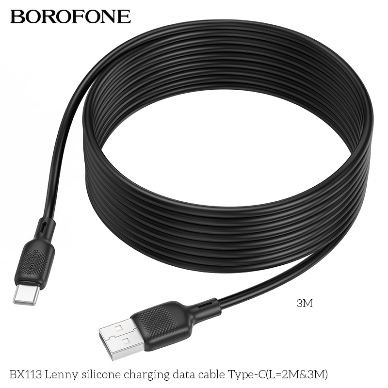 BOROFONE BX113 Lenny Silicone USB-A to Type-C Charging Data Cable