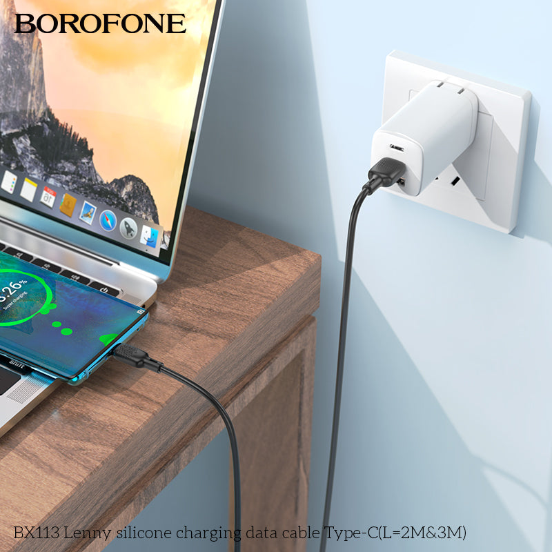 BOROFONE BX113 Lenny Silicone USB-A to Type-C Charging Data Cable