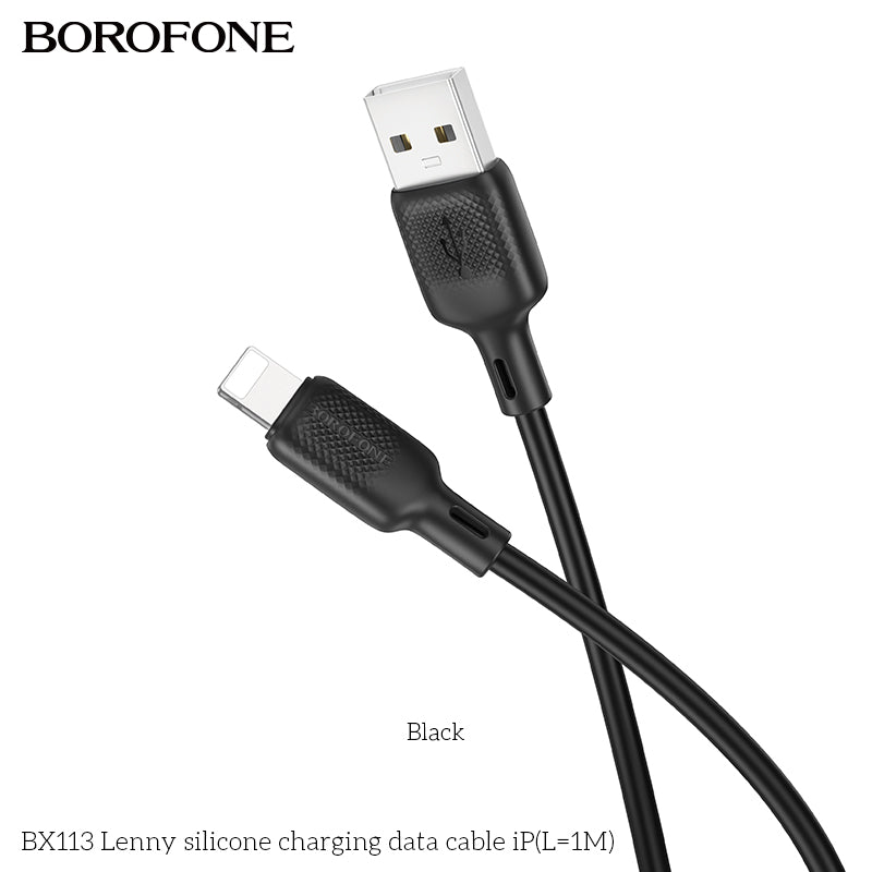 BOROFONE BX113 Lenny Silicone USB-A to Lightning Charging Data Cable 1M