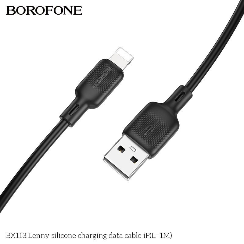 BOROFONE BX113 Lenny Silicone USB-A to Lightning Charging Data Cable 1M