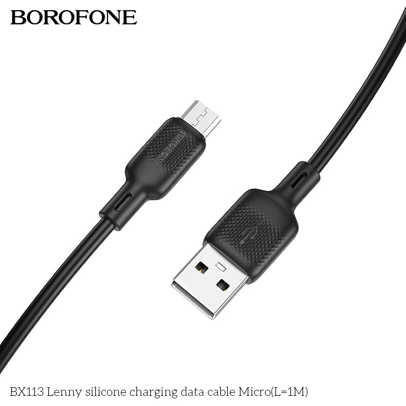 BOROFONE BX113 Lenny Silicone USB-A to Micro Charging Data Cable 1M