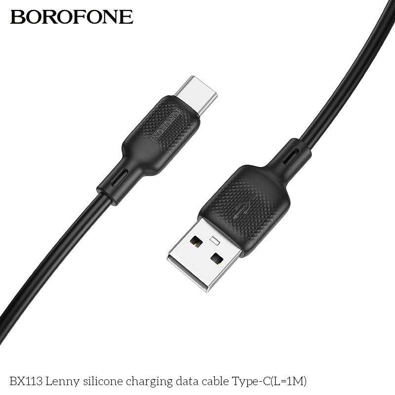 BOROFONE BX113 Lenny Silicone USB-A to Type-C Charging Data Cable