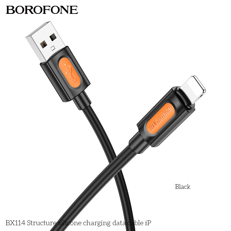 BOROFONE BX114 Structure Silicone USB-A to Lightning Charging Data Cable 1M