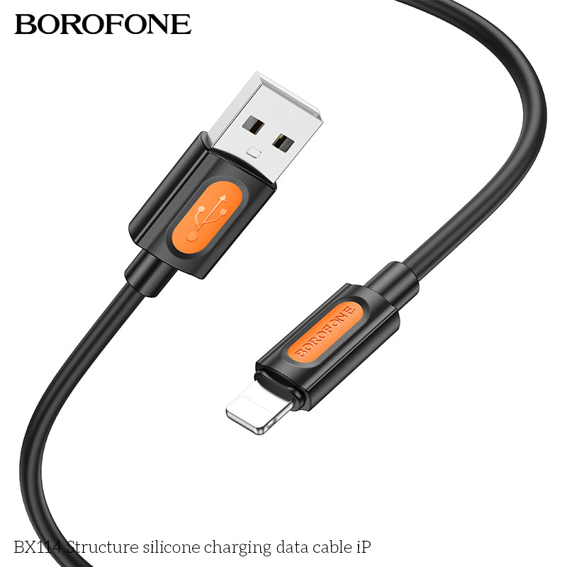 BOROFONE BX114 Structure Silicone USB-A to Lightning Charging Data Cable 1M
