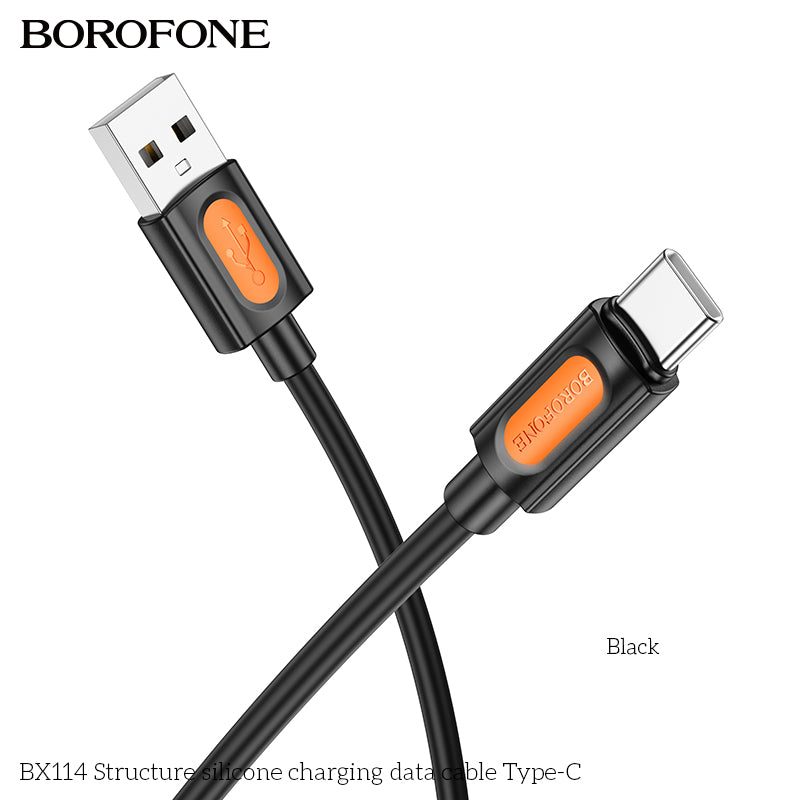 BOROFONE BX114 Structure Silicone USB-A to USB-C Charging Data Cable 1M