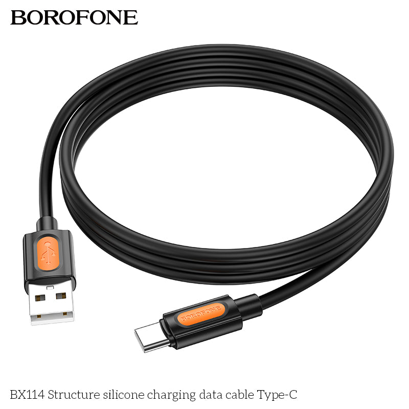 BOROFONE BX114 Structure Silicone USB-A to USB-C Charging Data Cable 1M