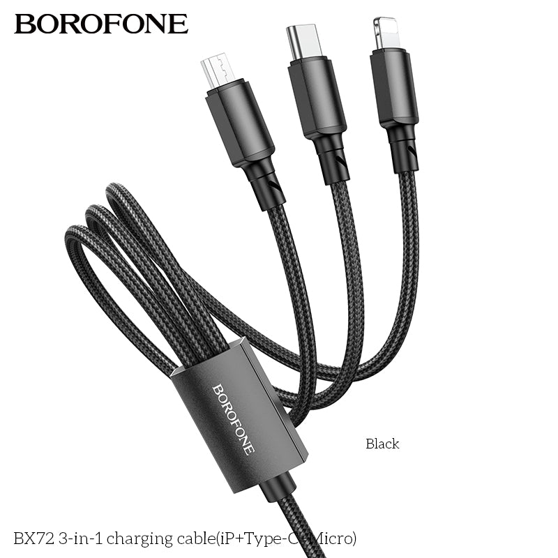 BOROFONE BX72 3-in-1 Charging Data Cable 1M