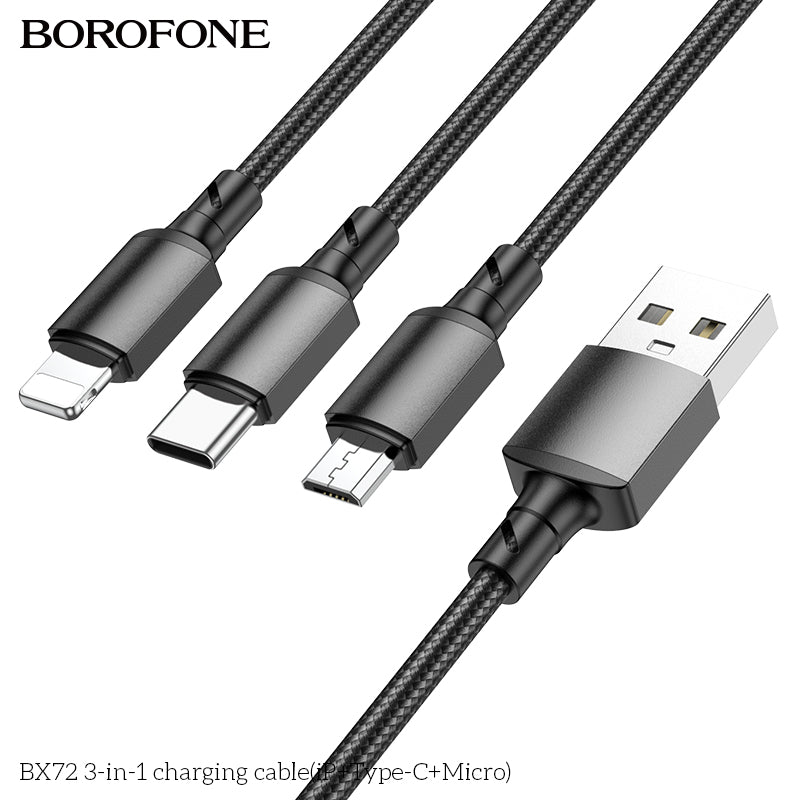 BOROFONE BX72 3-in-1 Charging Data Cable 1M