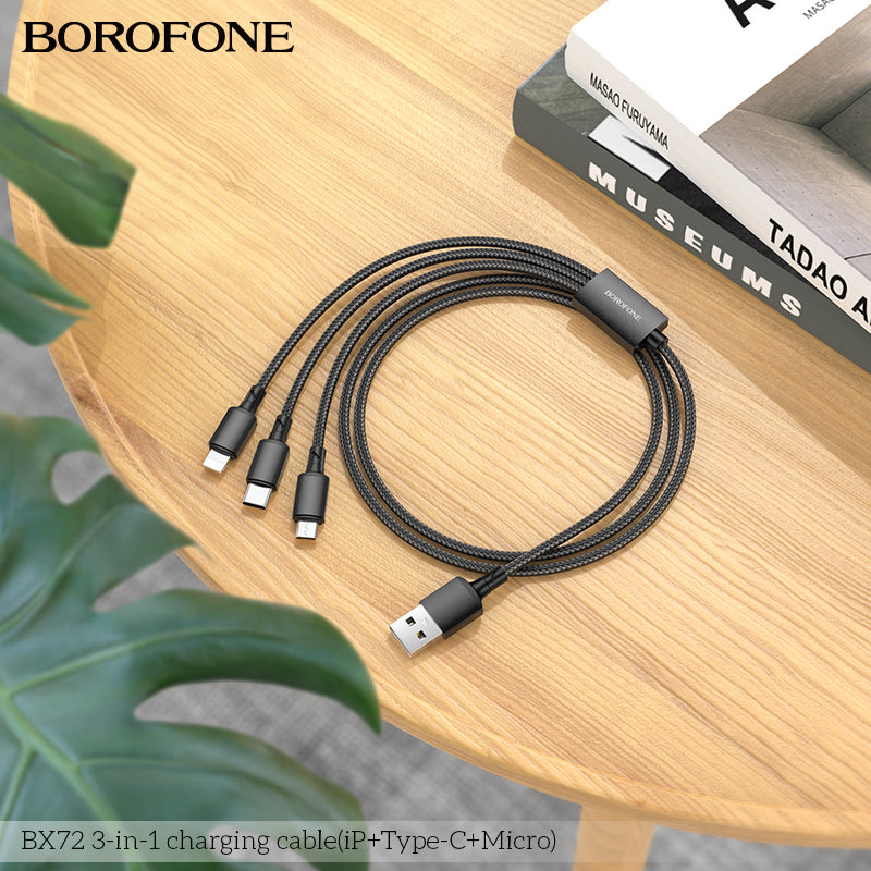 BOROFONE BX72 3-in-1 Charging Data Cable 1M