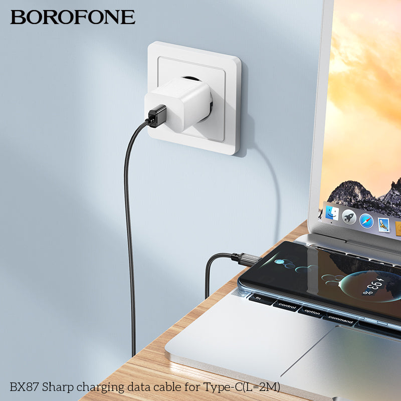 BOROFONE BX87 Sharp USB-A to USB-C Charging Data Cable 2M