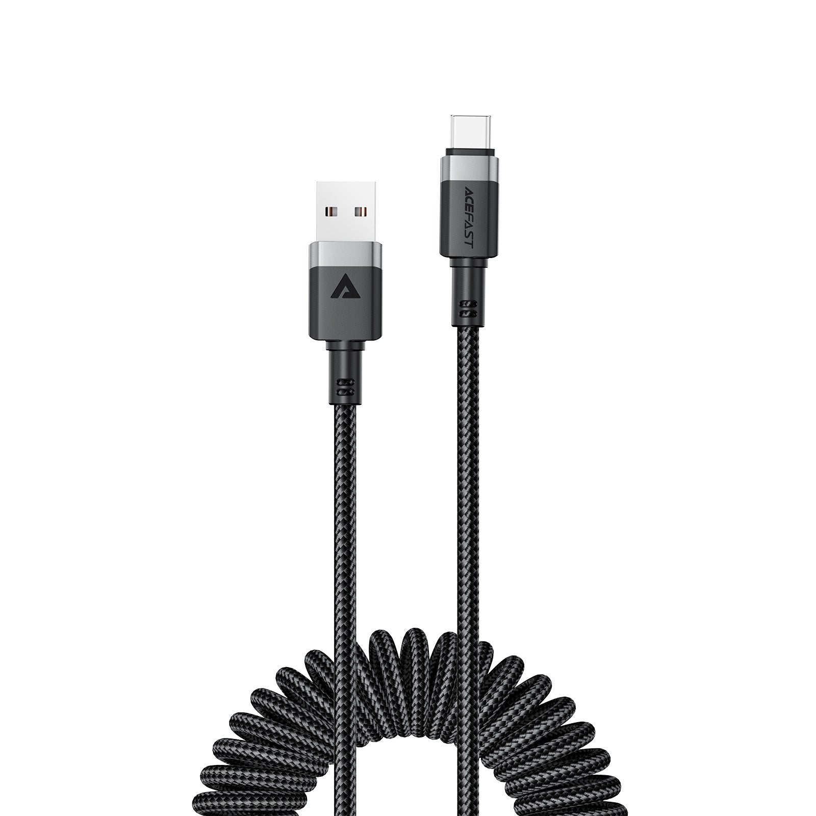 ACEFAST C14-04 USB-A to USB-C Spring Charging Data Cable Black