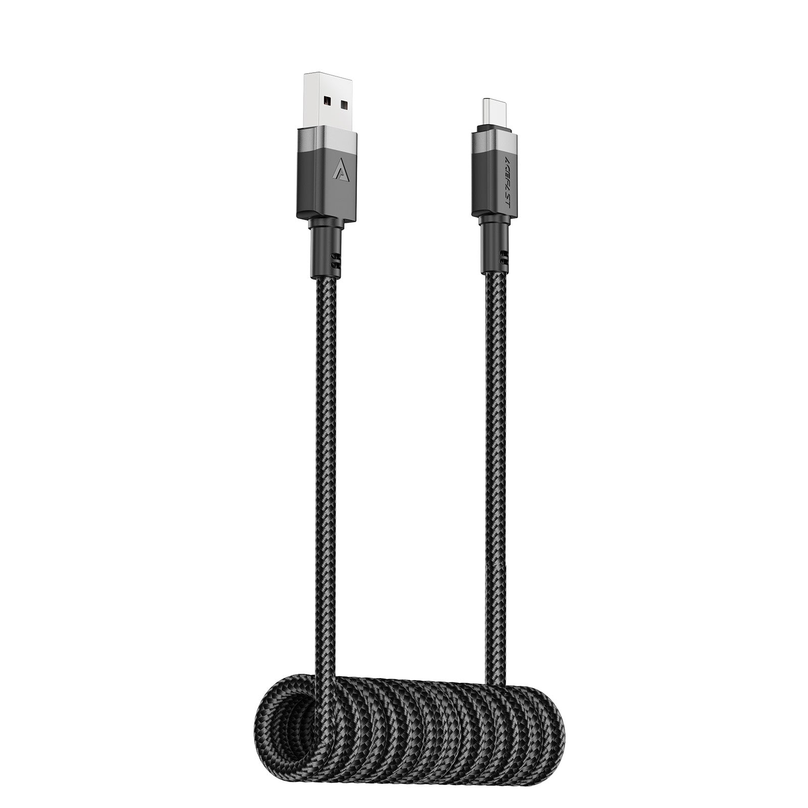 ACEFAST C14-04 USB-A to USB-C Spring Charging Data Cable Black