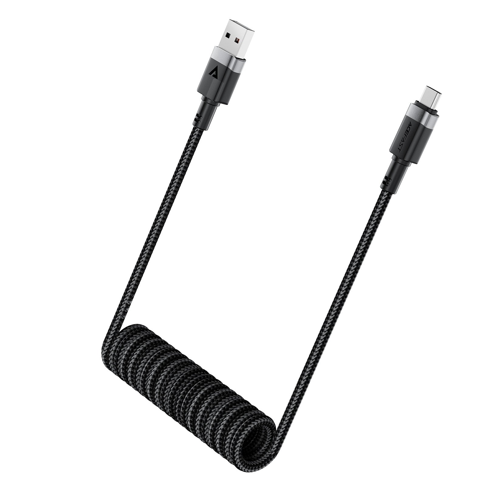 ACEFAST C14-04 USB-A to USB-C Spring Charging Data Cable Black