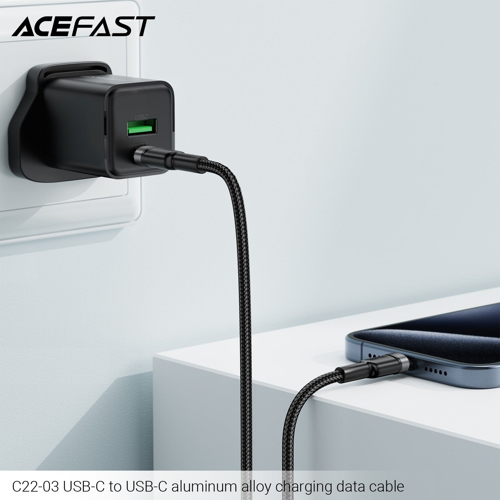 ACEFAST C22-03 USB-C To USB-C Aluminum Alloy Charging Data Cable