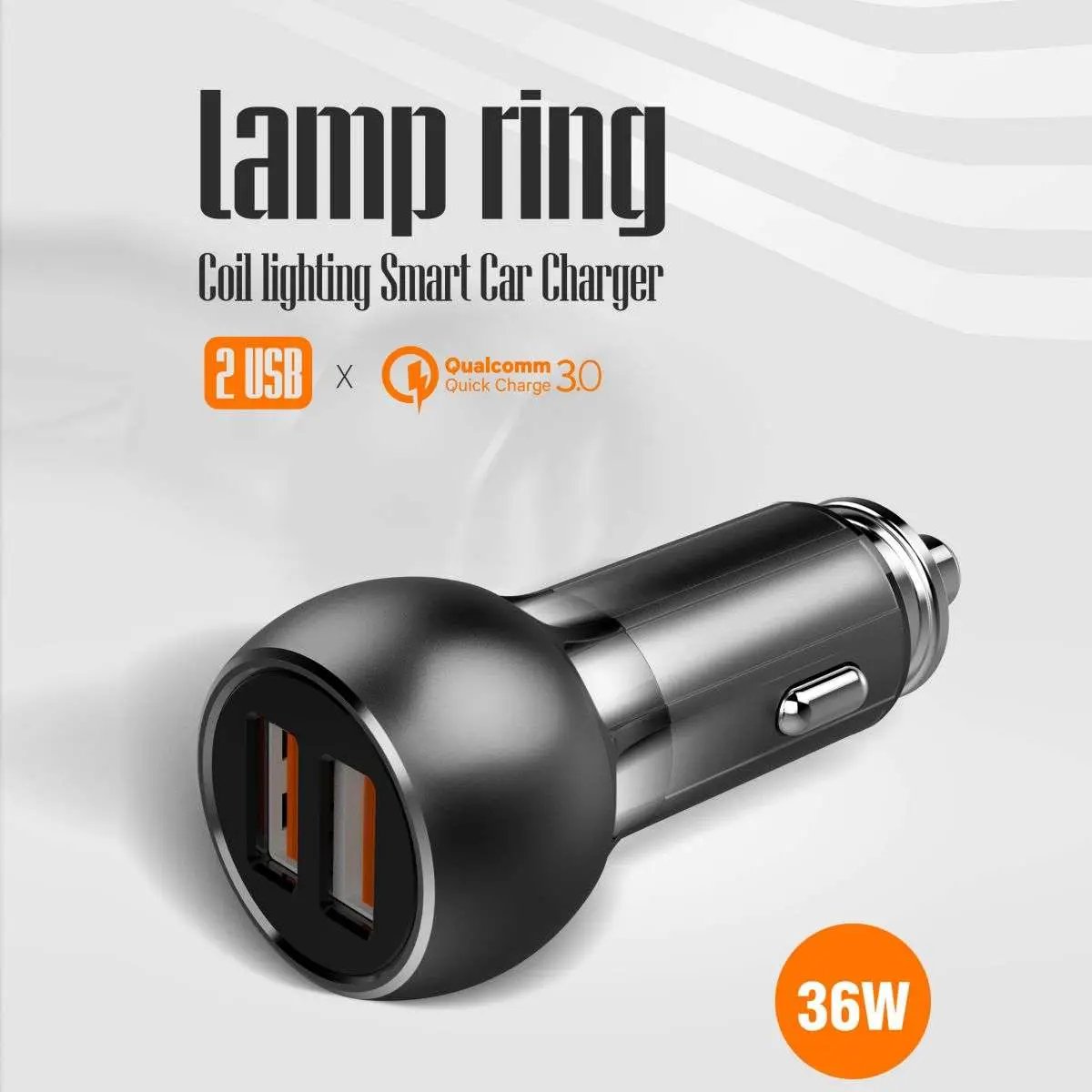 LDNIO C503Q Metal Car Charger Qualcomm Quick Charge 3.0 with Cable - Hugmie