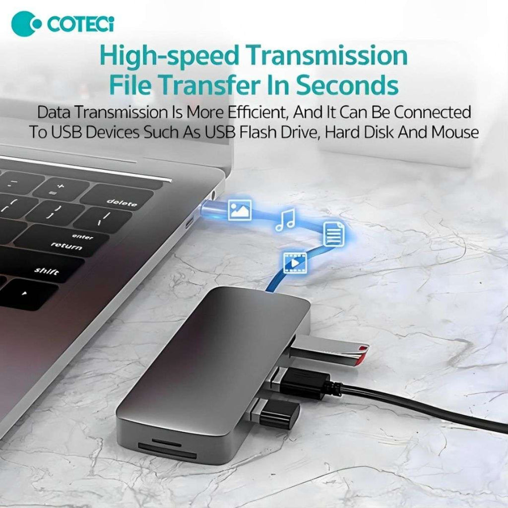 COTECi 10 in 1 USB-C HUB Multiport Adapter - 16012