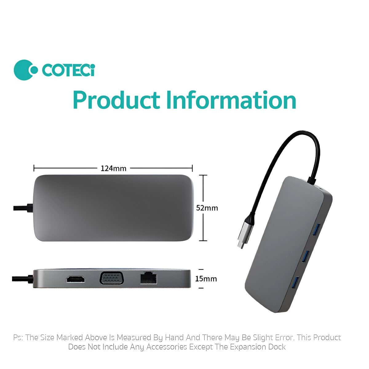 COTECi 10 in 1 USB-C HUB Multiport Adapter - 16012