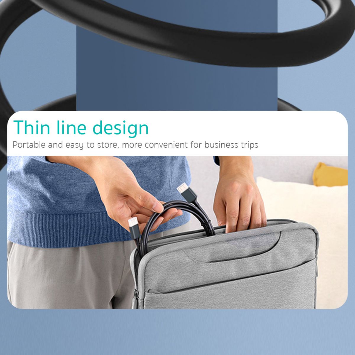 Thin and portable HDMI cable design, easy to store and carry, making it convenient for business trips and travel without compromising on performance.