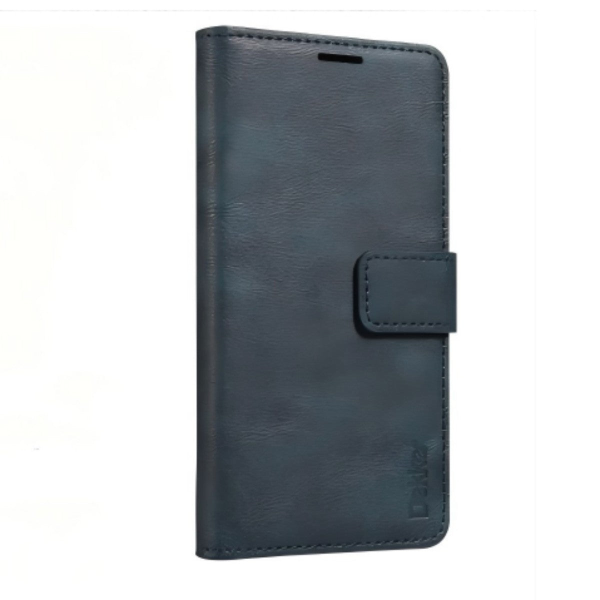 Dark blue MagFolio Case iPhone Leather Case with magnetic clasp, offering stylish protection and wallet functionality for Apple iPhones.