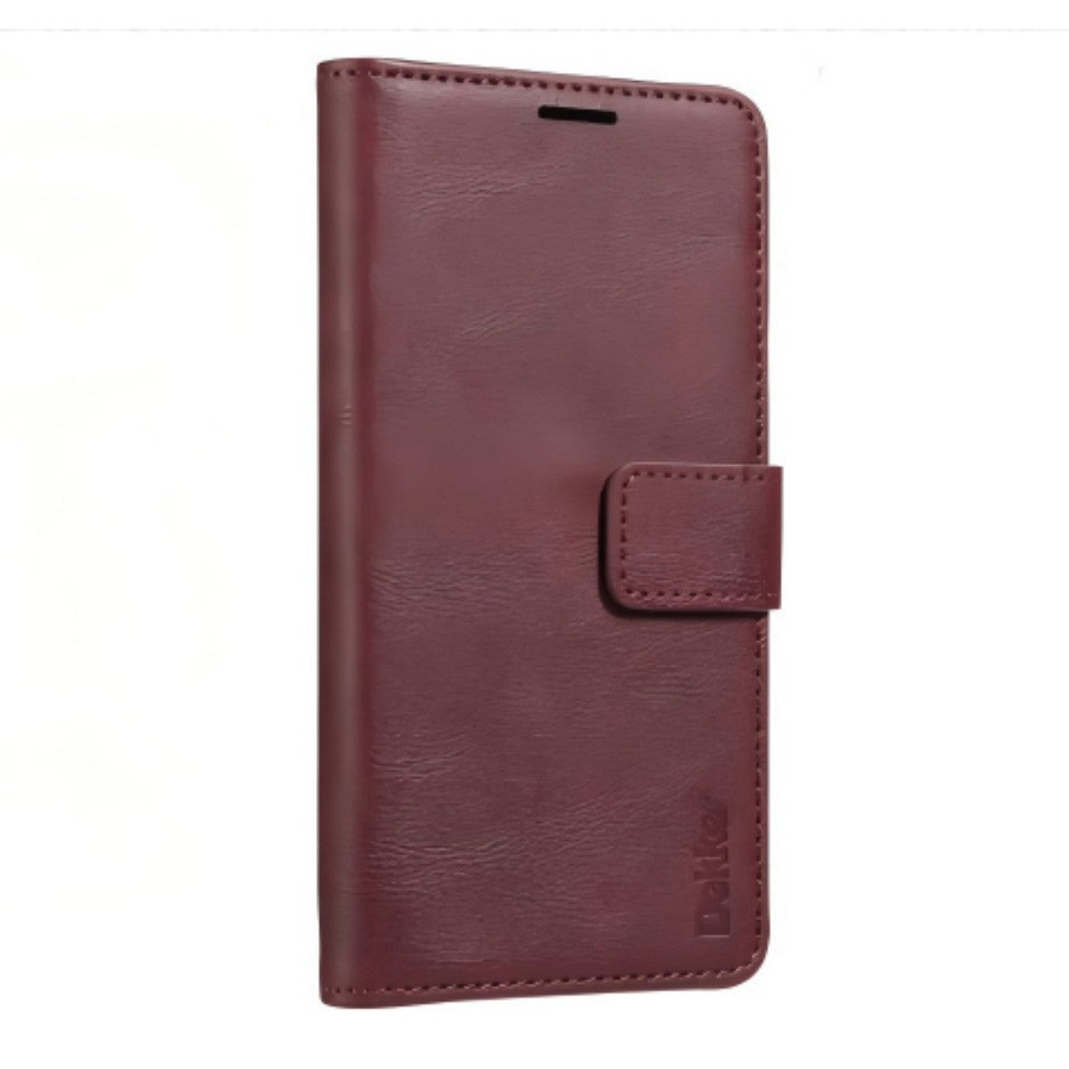 MagFolio Case iPhone Leather Case in burgundy with magnetic flap closure, designed for Apple iPhone. Premium leather phone case with wallet feature.