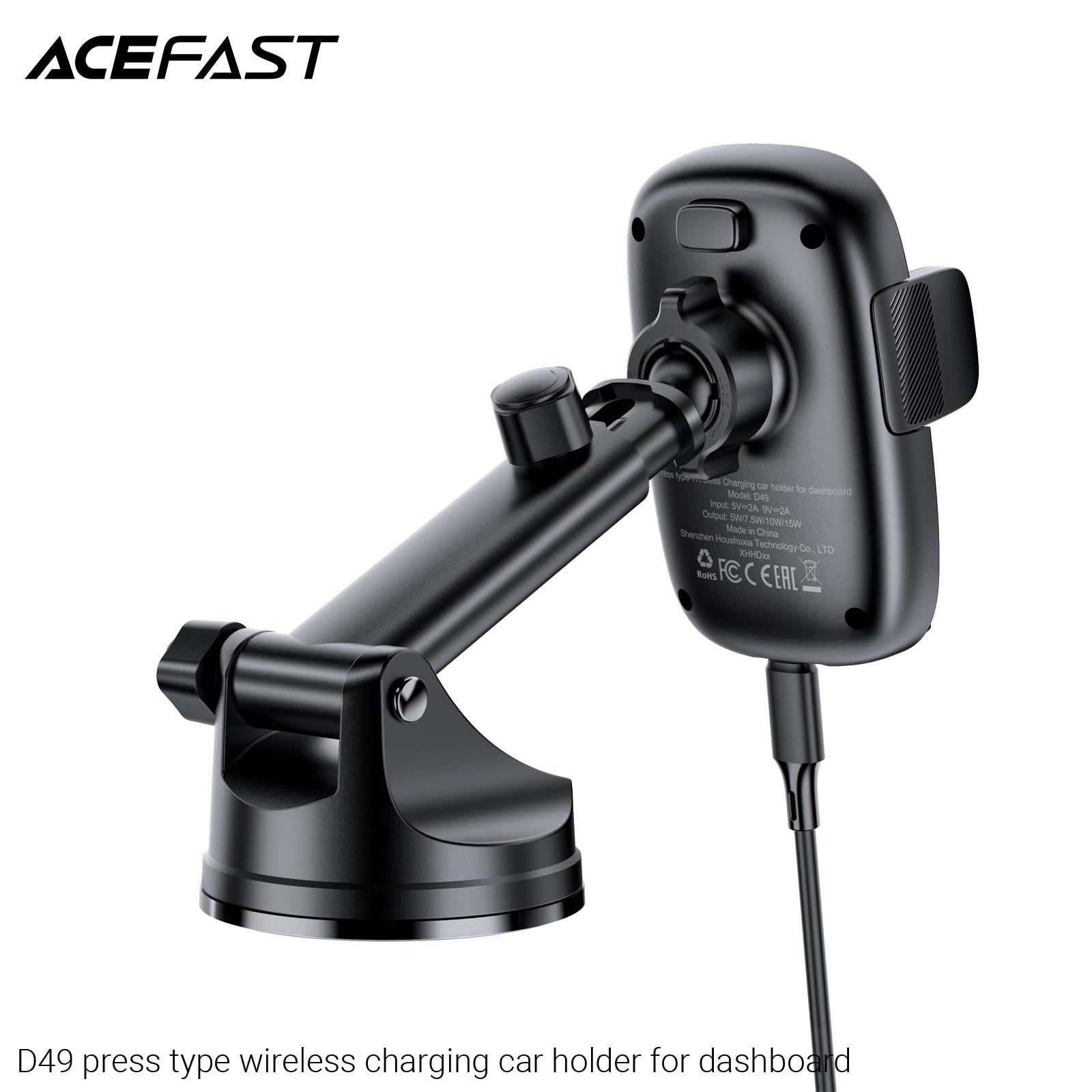 ACEFAST D49 Press Type Wireless Charging Car Holder for Dashboard