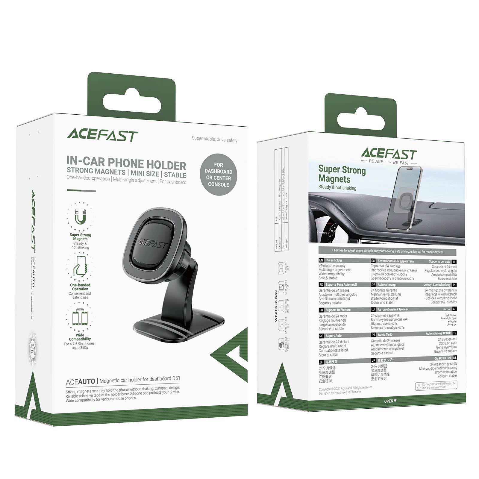 ACEFAST D51 Magnetic Car Holder for Dashboard Black
