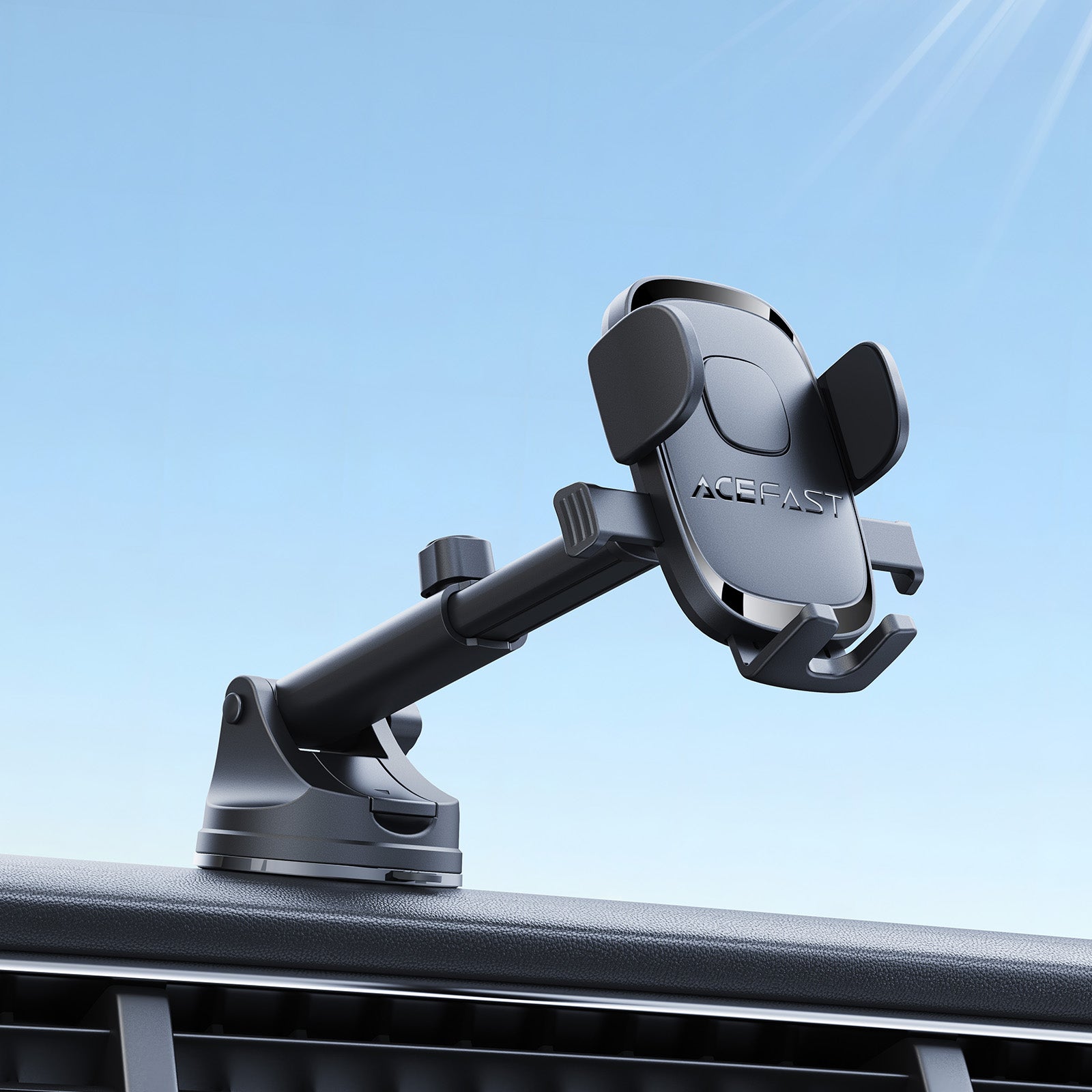 ACEFAST D57 One-key Lock Car Phone Holder for Dashboard Black