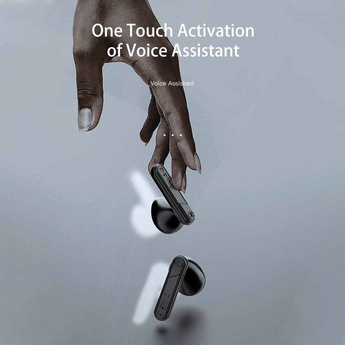 DMOOSTER D12 Bluetooth Wireless Earbuds support one-touch activation of voice assistants for hands-free convenience and smart functionality.