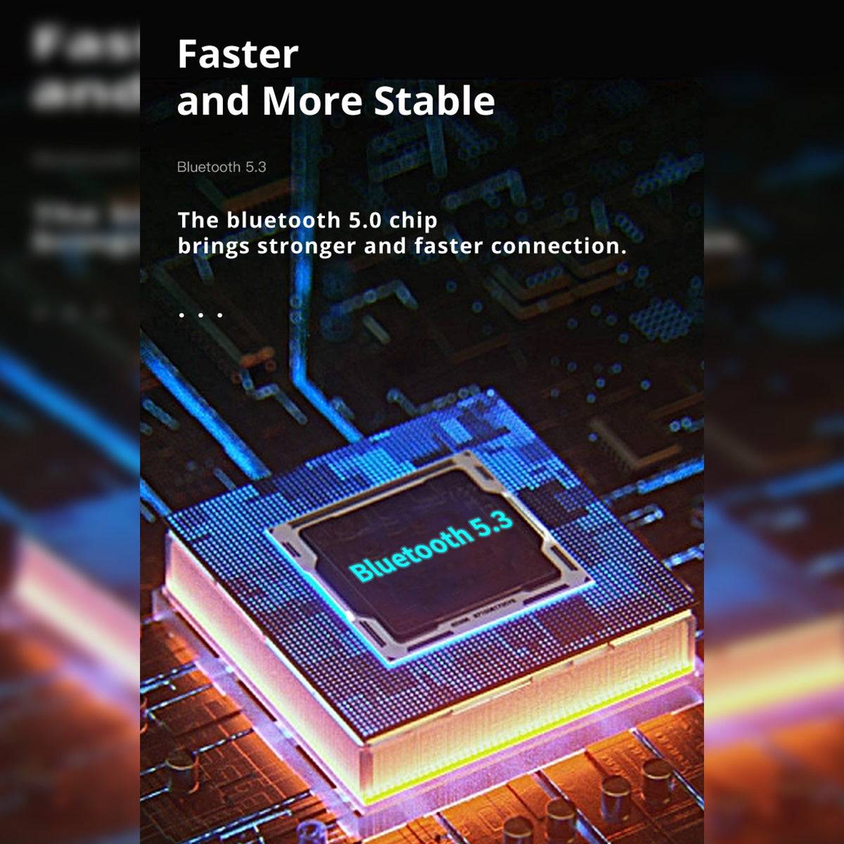 DMOOSTER D12 Bluetooth Wireless Earbuds powered by Bluetooth 5.3 technology, ensuring a faster, more stable connection for uninterrupted audio.