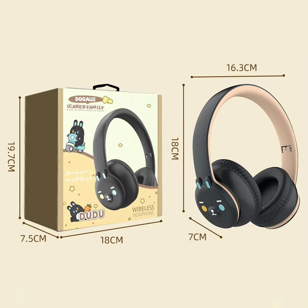 DOQAUS DU1 Bluetooth Kids Headphones with Mic-Black