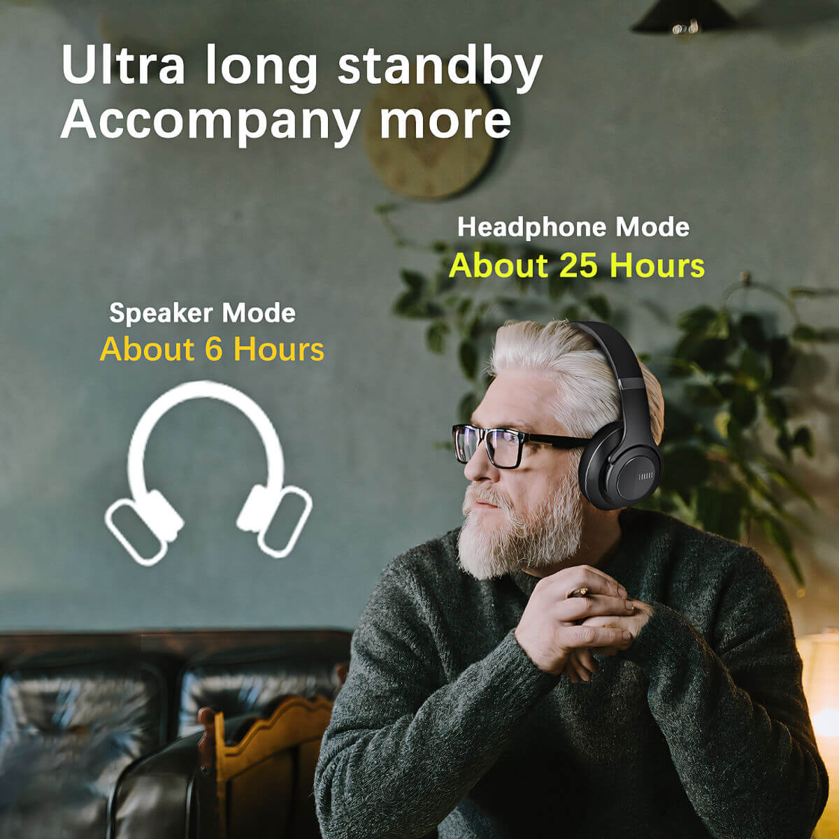 DOQAUS VOGUE 9 Bluetooth Headphones Black - Hugmie