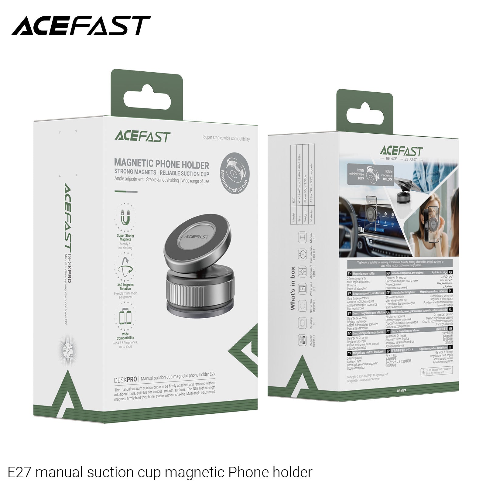 ACEFAST E27 Manual Suction Cup Magnetic Phone Holder