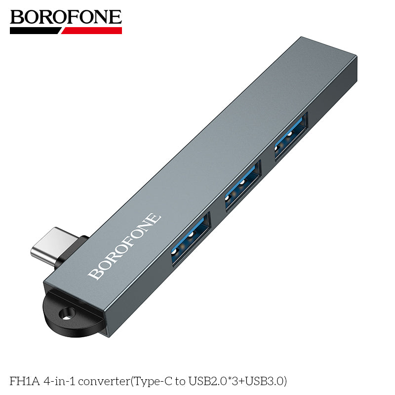 BOROFONE FH1A 4-in-1 USB Converter((Type-C to USB2.0*3+USB3.0)