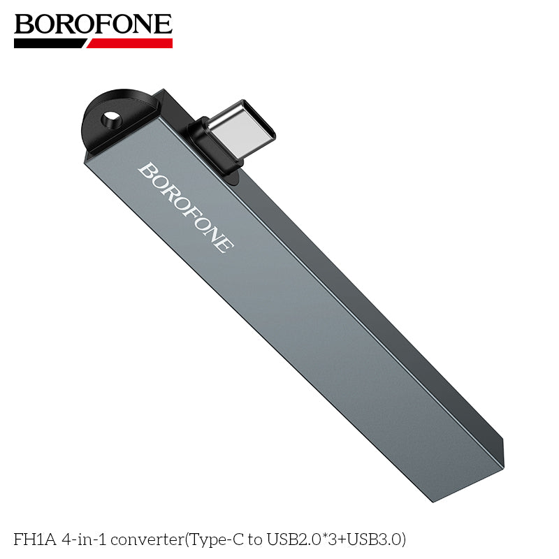 BOROFONE FH1A 4-in-1 USB Converter((Type-C to USB2.0*3+USB3.0)