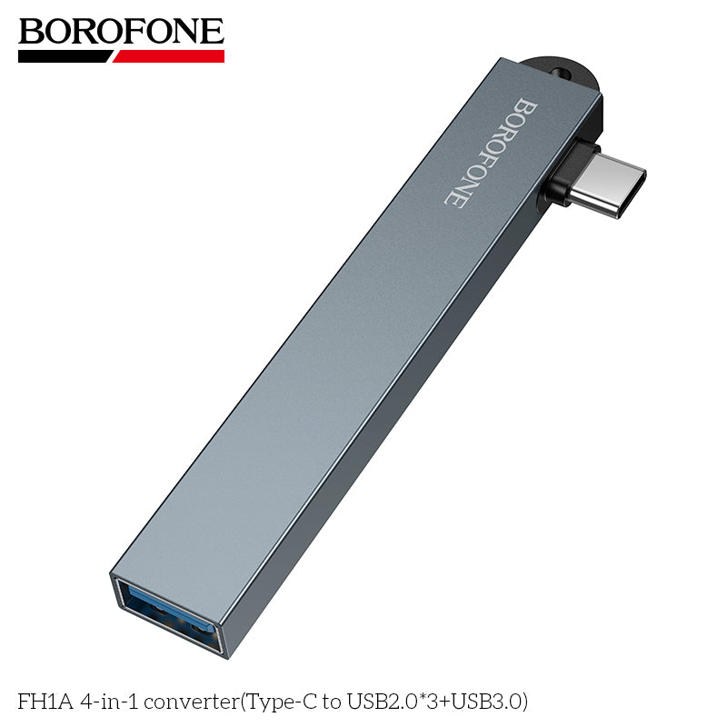 BOROFONE FH1A 4-in-1 USB Converter((Type-C to USB2.0*3+USB3.0)