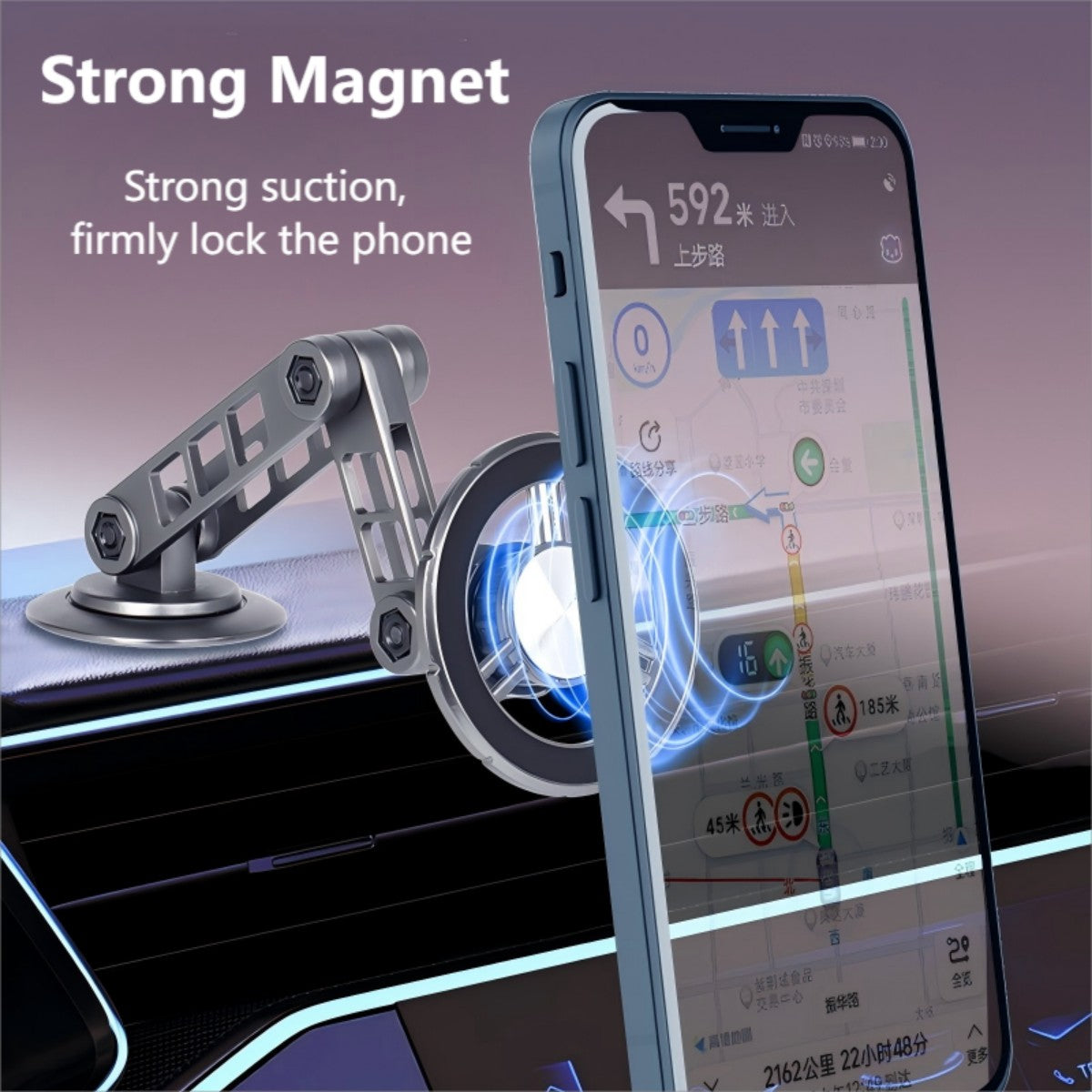 Alloy Folding Magnetic Car Phone Holder