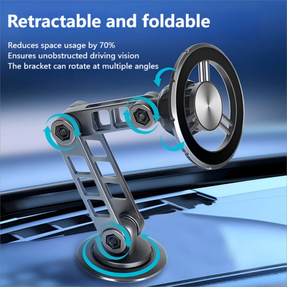 Alloy Folding Magnetic Car Phone Holder