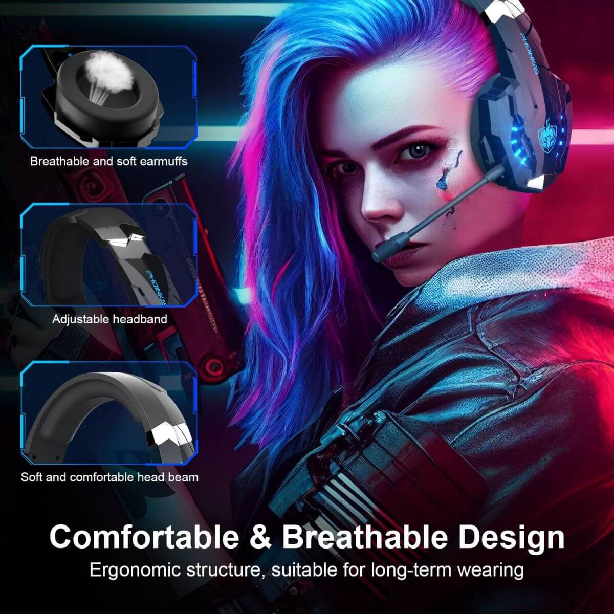 PHOINIKAS G9000 Max Wireless Gaming Headphones - Hugmie