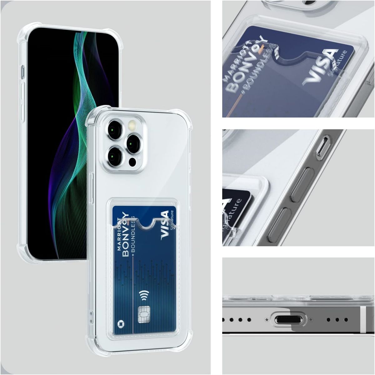 Gel Card Series iPhone Clear Case with Card Holder | Hugmie